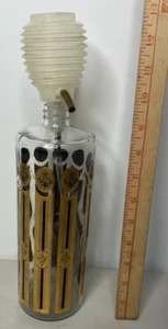 Vintage Soap Dispenser MCM Glass Push Accordion Top ~13" Gold Elegant Design - Picture 1 of 13