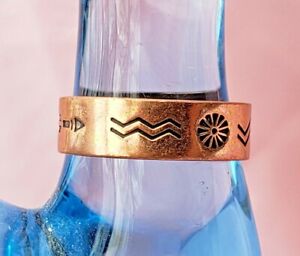 Hand Crafted Copper Ring ~Native American Symbols ~Healing Effects of Copper