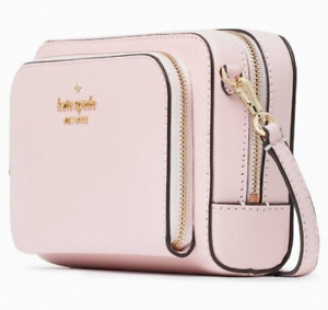 NWB Kate Spade Dual Zip Around Crossbody Light Pink Leather WLR00410 Gift Bag FS