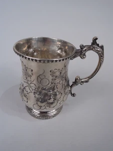 Antiker Becher Klassisch Taufe Baby Cup Philadelphia Amerikanische Münze Silber - Bild 1 von 9