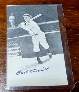 Earl Averill HOF handsigniertes s/w Vintage Foto Cleveland Indians - Bild 1 von 2
