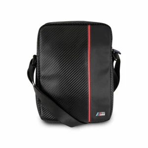 Bolsa de tableta BMW Motorsport 10" - efecto fibra de carbono rayas rojas - stock del Reino Unido - Imagen 1 de 4