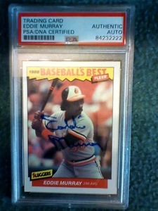 Eddie Murray Hand Signed PSA Authenticated 1986 Fleer Baseballs Best Card HOF - Picture 1 of 2