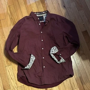 Camisa Cactus Man Ricky Singh Estampado de Lunares Rojos Manga Larga Puños de Cachemira Talla L - Imagen 1 de 1