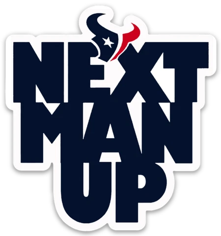 Houston Texans - NEXT MAN UP Slogan w/ logo type Die-Cut MAGNET Cover