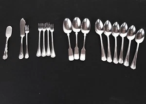 16 Silverplate Rogers, NS Co Flatware Pieces - Seafood Forks, Spoons, Knife - Picture 1 of 12