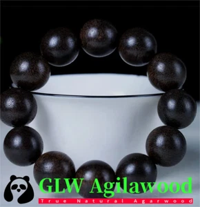 60g Natural Hoi An Vietnam Agarwood Bracelets Buddhist Prayer Agarwood Bead Mala - Picture 1 of 9