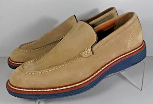 204812 SP50 MEN'S SHOES SIZE 9 M BEIGE NUBUCK SLIP ON JOHNSTON & MURPHY - Picture 1 of 6