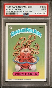 1986 GARBAGE PAIL KIDS SERIES 3 CURLY CARLA #103b CARD W/ COPYRIGHT | PSA 9 MINT - Bild 1 von 4