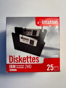 Disquettes Imation 3,5" | Pack de 25 IBM formatées | 1,44 Mo 2 HD | NEUF - Photo 1/7