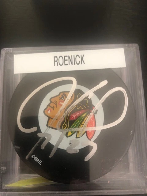 Jeremy Roenick IP Autographed Auto Chicago Blackhawks NHL Puck HOF 2024 - Image 1 of 1