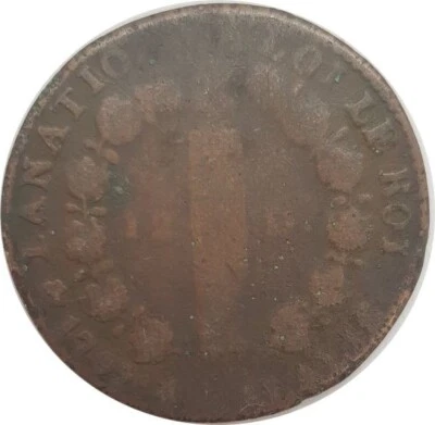 FRANCE 12 DENIERS FRANÇOIS 1792 an 4 D (Lyon) 10gr97 B - Photo 1/2