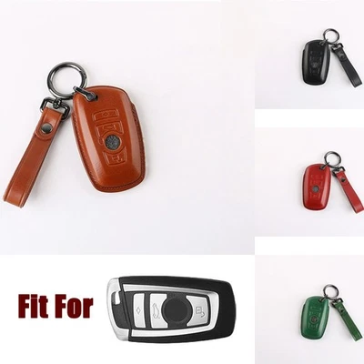 Genuine Leather Car Key Case Cover For BMW 1 2 3 4 5 6 7 X2 X3 X4 X5 F10 F30 M5 - Image 1 of 4