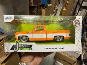 JUST TRUCKS JADA TOYS 1985 CHEVROLET C10 ORANGE WHITE IN BOX 1.124 SCALE - Picture 1 of 3