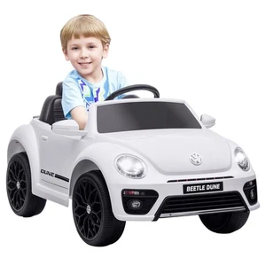 AIYAPLAY Volkswagen Beetle Licensed 12V Ride on Car w/ Remote Control, White - Picture 1 of 11