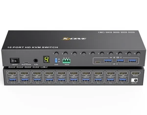 10 PC 8 PC HDMI KVM Switch 4K@60Hz EDID Analogique 10 Port Commutateur KVM HD... - Afbeelding 1 van 9
