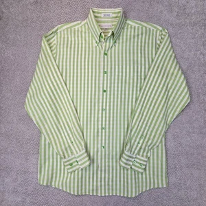 CUTTER & BUCK Green Stripe Button Collar Cotton Dress Shirt Mens Size Medium - Picture 1 of 6