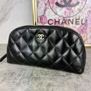 CHANEL Matlasse Makeup Pouch Wallet From Japan - Picture 1 of 13