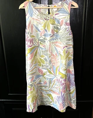 C&C California Linen Dress Size Medium Sleeveless Shift Colorful Floral Print - Image 1 of 4