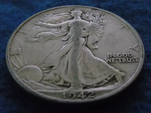 1942-D 1942D WALKING LIBERTY 90% SILVER HALF DOLLAR 50C Cent Fifty 1/2 - Picture 1 of 6