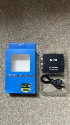 AV to HDMI Converter Adapter For Gamecube Nintendo Sega Genes NES SNES N64 1080p - Image 1 of 4