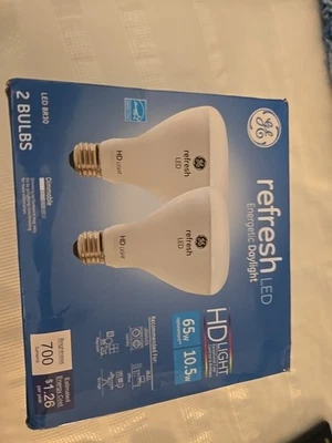 GE Refresh 65W (10.5W) Indoor Floodlights 8 BULBS BR30 HD+ Pure Clean Light Dims - Image 1 of 4