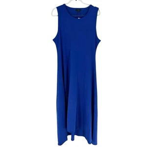 J Crew Dress Womens XL Tall Blue Tank Maxi T Shirt Dress Hi Low Sleeveless NEW - Picture 1 of 13