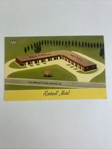 Restwell Motel Vincennes Indiana Vintage Linen Postcard AAA - Picture 1 of 2