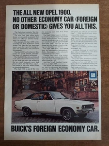 GM 1970 Vintage Print Ad Buick Opel 1900 European Street Scene - Picture 1 of 1