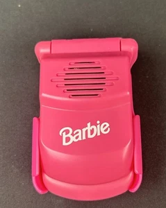 Vintage Barbie Pink Flip Cell Phone With Clip Tested - Picture 1 of 8