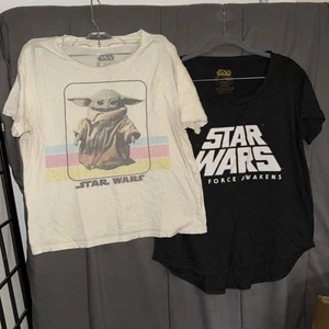 Lot of 2 Star Wars t-shirts Unisex Medium Jawa “utini!” classic UNDERARM STAINS - Picture 1 of 15