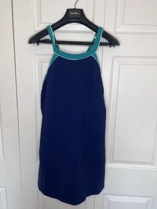 Vestido de baño Lands End para mujer cuello alto traje de baño talla 14 azul nuevo sin etiquetas - Imagen 1 de 15