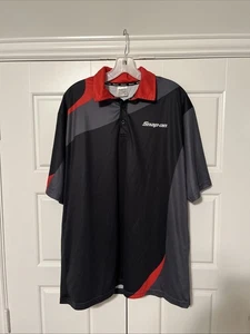 Snap On Tools Polo Shirt Black Red Short Sleeve Mens Pullover Size XL - Picture 1 of 5