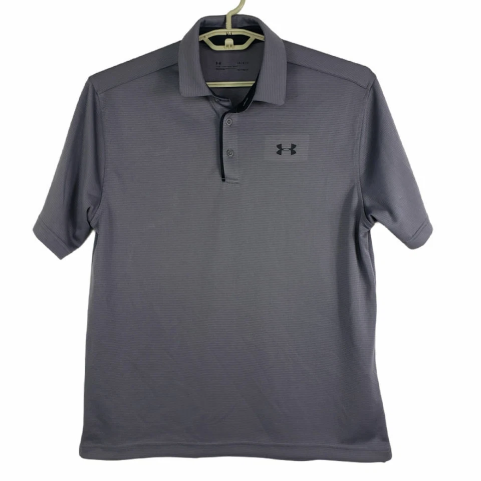 Under Armour Size L Men's UA Tech Polo Golf Shirt - Graphite/Black