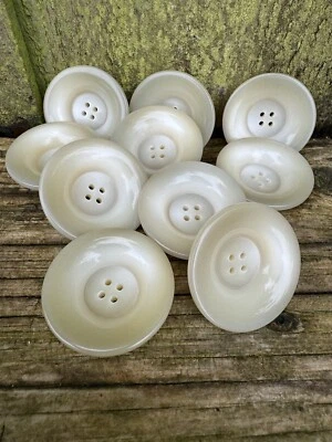 10 x 35mm Italian Cream Shaded Coat or Jacket Button 4 hole - Image 1 of 3