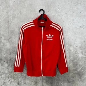 VINTAGE ADIDAS 1970s RED TRACK TOP JACKET OLYMPIC GAMES MADE IN KOREA JERSEY - Picture 1 of 8