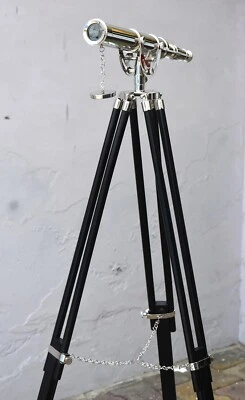 Brass Telescope Master Pirate Single Barrel Telescope Maritime With Wooden Stand - Image 1 of 4