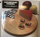 Winsome Wood 12” Round Beechwood & Aluminum Cheese Tray  Board w/Box Vintage