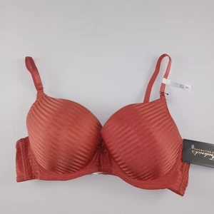 Frederick's Of Hollywood Women's Amira Contour Bra Size 36C Hot Sauce Stripe - Picture 1 of 6