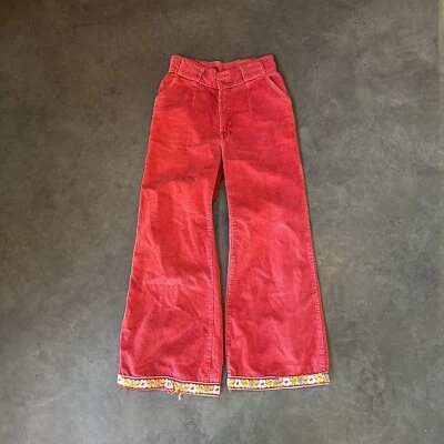 De colección Años 70 Levis para Chicas Pierna Súper Ancha Hippie Pana Floral Disco Campana Fondo Foto 1 de 4