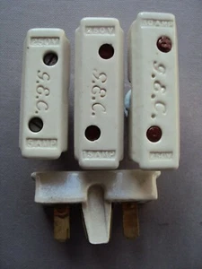 G.E.C. 5A 15A 30A FUSE WIRE CARRIER PORCELAIN GEC 5 15 30 AMP REWIREABLE HOLDER - Picture 1 of 4
