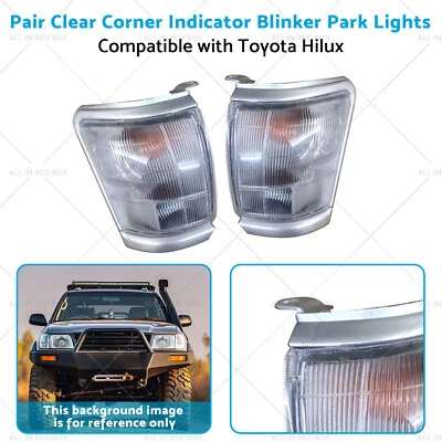 Clear Corner Indicator Blinker Park Lights Pair Suitable for Toyota Hilux 97-01 - image 1 of 4