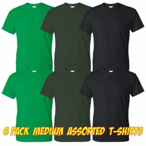 6 camisetas Gildan Black Irish y Forest Green Size Medium (Lote M12) - Imagen 1 de 2