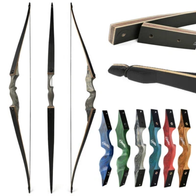 60" Takedown Longbow 20-60lbs RH LH Archery Hunting Target Shooting Black Hunter - Image 1 of 4