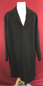 Jones New York Men's Black Wool Blend Overcoat Coat Mens Large  - Picture 1 of 9