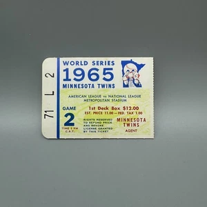 1965 WORLD SERIES GAME 2 SANDY KOUFAX TICKET STUB DODGERS VS. TWINS - Picture 1 of 2