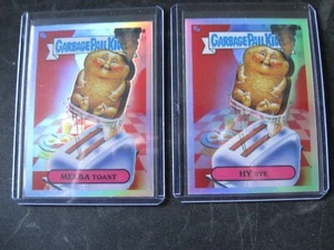 GARBAGE PAIL KIDS 2-CARD 2021 Chrome Series 4 Refract #153a/b MELBA TOAST/HY RYE - Picture 1 of 2