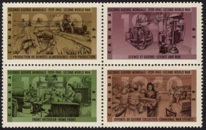 CANADÁ - 1990 '50 ANIVERSARIO DE LA SEGUNDA GUERRA MUNDIAL' Bloque de 4 segunda edición sin montar o nunca montada [E3452] - Imagen 1 de 1