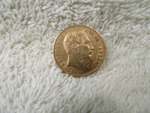1874 GOLD 20 Franc-Leopold II - Picture 1 of 2