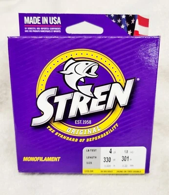 Stren Monofilament Hi-Vis Gold 4lb / 330yd Fishing Line - Image 1 of 2